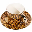 Кружка с блюдцем Leopard, 8x6.5, H7.5xD8.5, D15.3, 300ml
