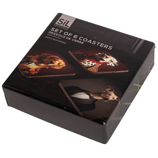 Подставки под кружки x6 Dog Animal Head, 10x10cm