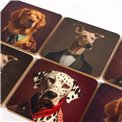 Подставки под кружки x6 Dog Animal Head, 10x10cm