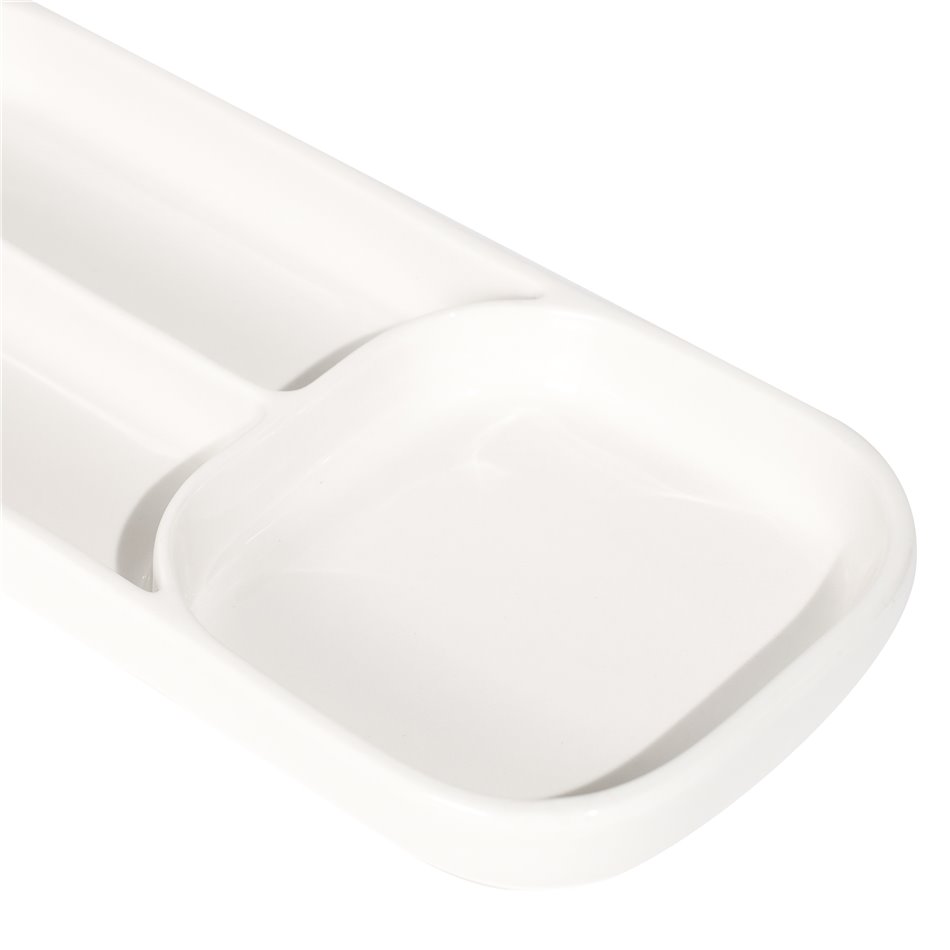 Uzkodu trauks Nora, balts, 2.8x28x12cm