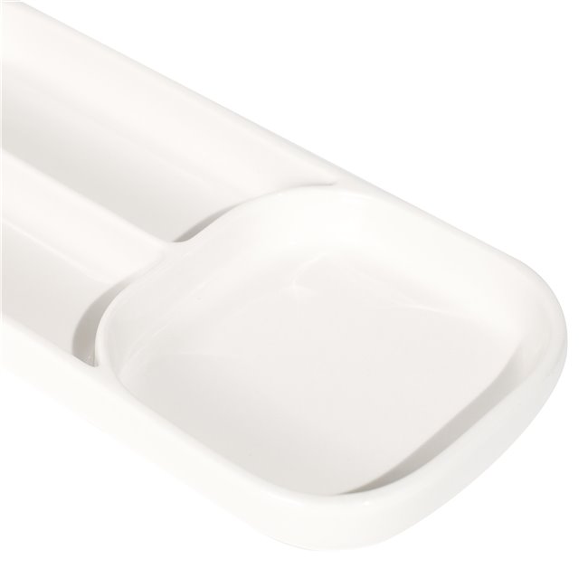 Uzkodu trauks Nora, balts, 2.8x28x12cm