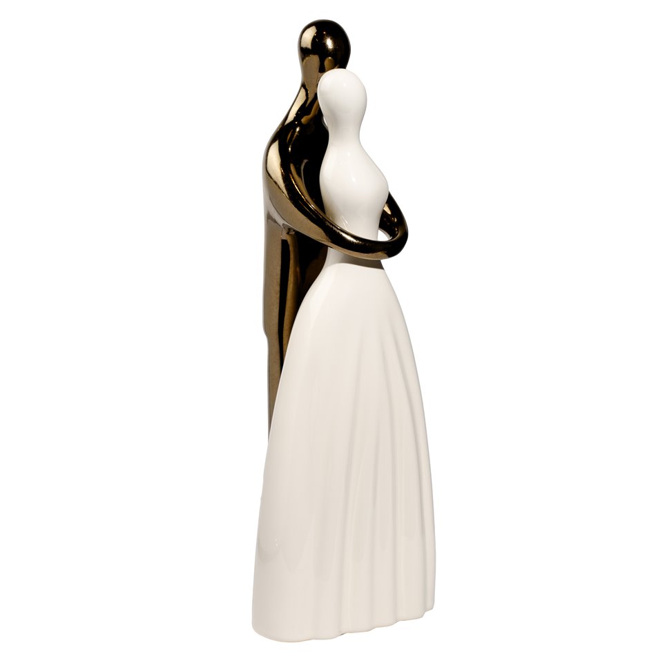 Figurines Couple M, beige/golden, H40x13x10cm