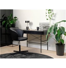 Desk Nola, black oak veneer/MDF, H75x120x60cm