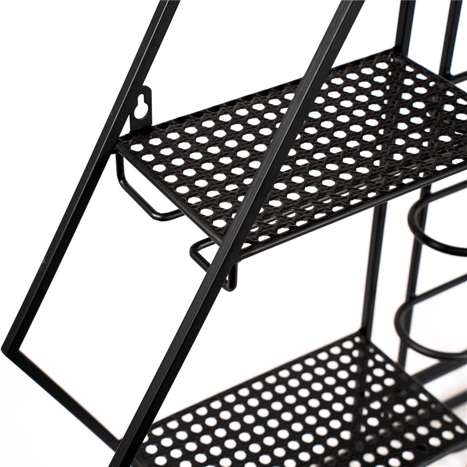 Стеллаж для вина Level, черный, металлический, 52x60x13cm