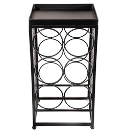Wine rack Retino, black, metal, 42x23x20cm