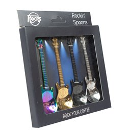 Spoons Rockin guitar set of 4, H12x3x0.5cm