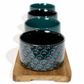 Appetizer set of 4 Jil teal/green color, H10x47x6cm
