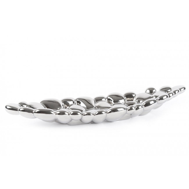 Decorative bowl Waleri, silver colour, 63.5x17.5x9cm