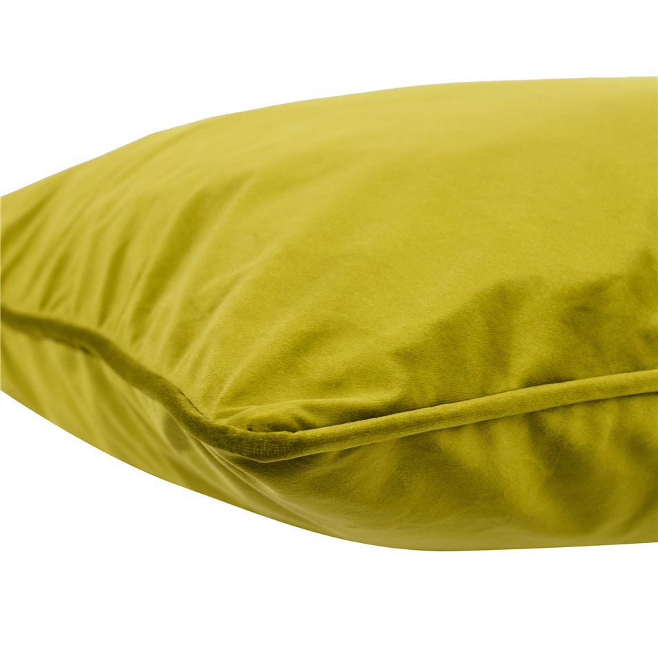 Decorative pillowcase Riviera, leaf green with trim, 60x60cm