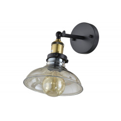 Sienas lampa Riona, E27 60W, melns/brūns, H-28x28x19.5cm