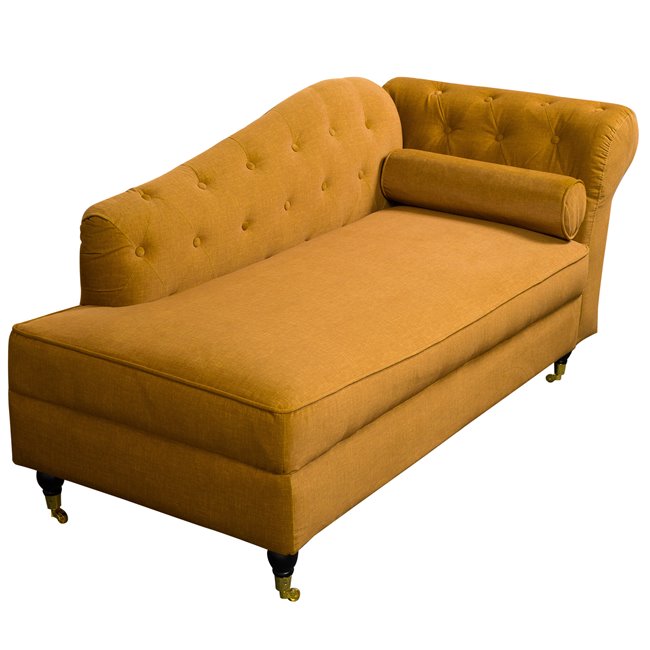 Lounge chair Chesterfield R, golden, 76x172x72cm