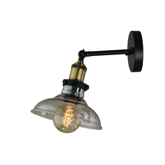 Sienas lampa Riona, E27 60W, melns/brūns, H-28x28x19.5cm