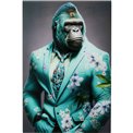 Glass picture Mister Gorilla Blue, 60x90cm