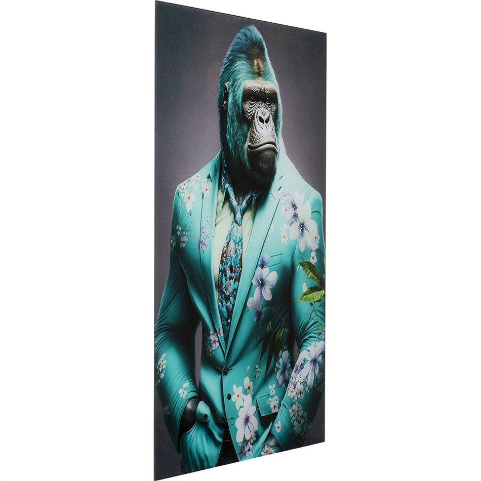 Glass picture Mister Gorilla Blue, 60x90cm