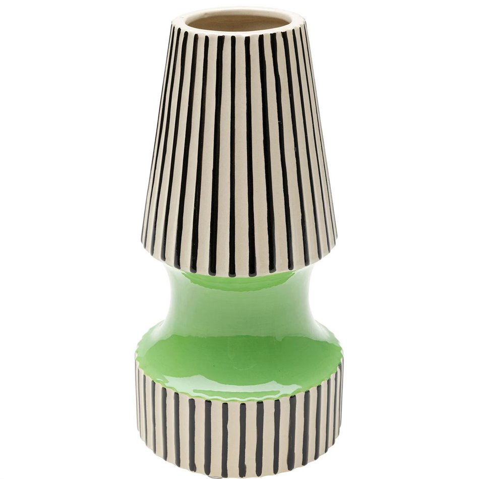 Vase Calabria, green color, H26x D13cm