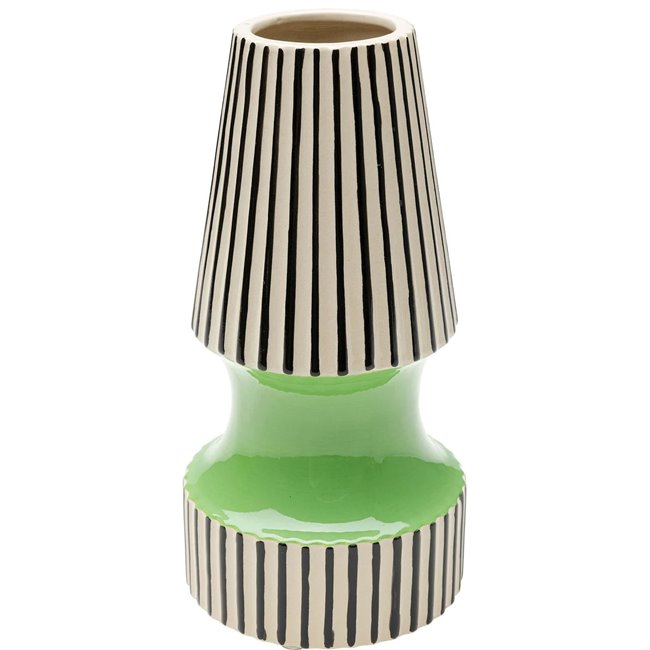 Vase Calabria, green color, H26x D13cm