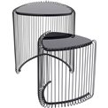 Side table Wire Triangle L, black, 2/set, H50.5x47xD43.5cm