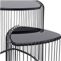 Side table Wire Triangle L, black, 2/set, H50.5x47xD43.5cm