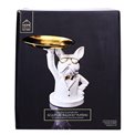 Decorative trinket tray Bulldog, white, H23x17.5x17.5cm