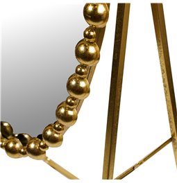 Standing mirror Balme, golden color, H168x41x70cm