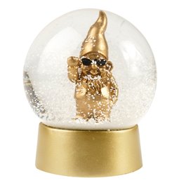 Sniega bumba Gnome Gold, H11xD10cm