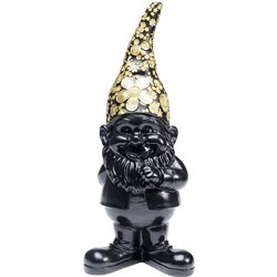 Decorative figure Gnome Standing, black/golden colors, H45.5x14.5x19