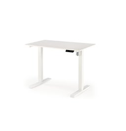 Desk Horvellen, with height adjustment function, white, MDF/steel H73-118x105x56cm