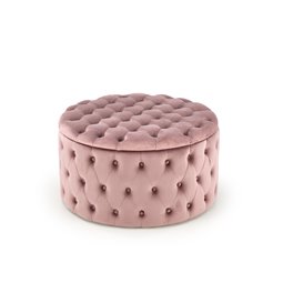 Пуф с ящиком для хранения Hunez, розовый бархат, D70см, H40см