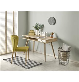 Desk Hyrathis, oak/white color, MDF/steel,  H75x120x60cm