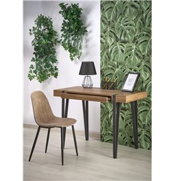 Desk Hesmara, black/walnut colors, MDF/steel,  H76x110x55cm