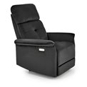 Electric recliner Hemiro, black velvet, USB charging socket, W90-170x80cm, H92-108cm, seat H46cm