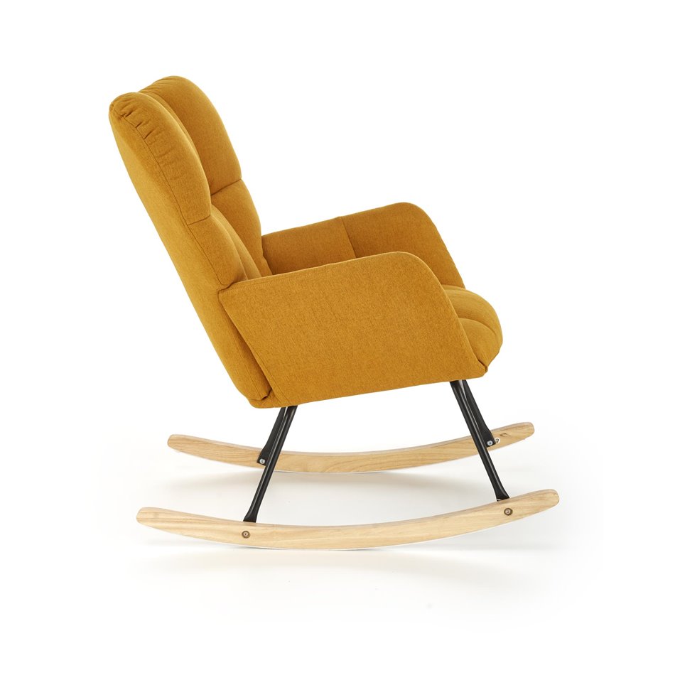 Rocking chair Hasco, mustard color, H94x70x97cm, seat H50cm