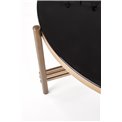 Coffee table Haismena, gold/black, glass/steel, D80cm, H41cm