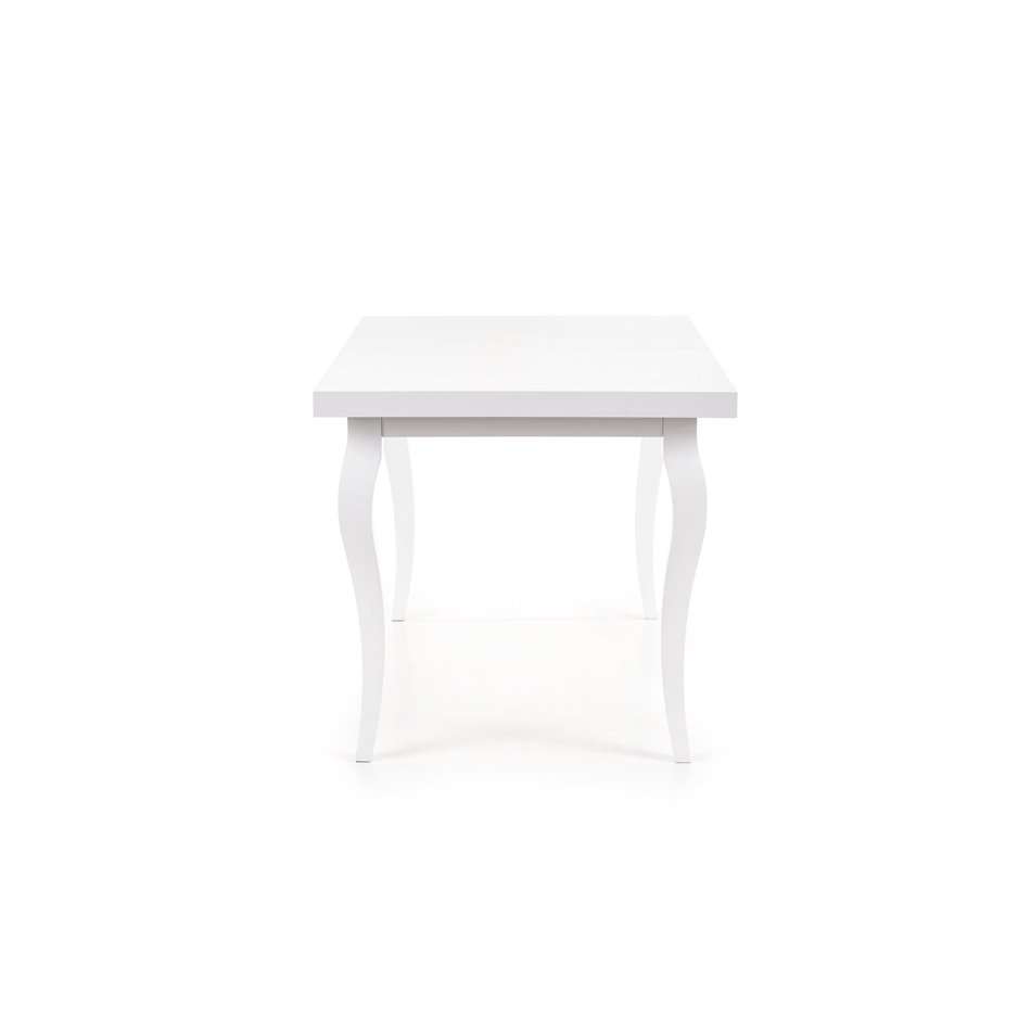 Dining table Hozarto 180, white, MDF/steel, W140-180x80cm, H75cm