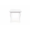 Dining table Hozarto 180, white, MDF/steel, W140-180x80cm, H75cm