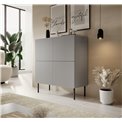Sideboard Hasensio, light grey/black, MDF/metal, H110x100x42cm