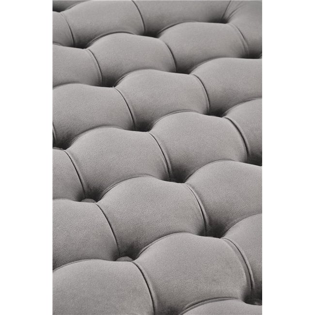 Ottoman with storage box Hunez, grey velvet, D70cm, H40cm