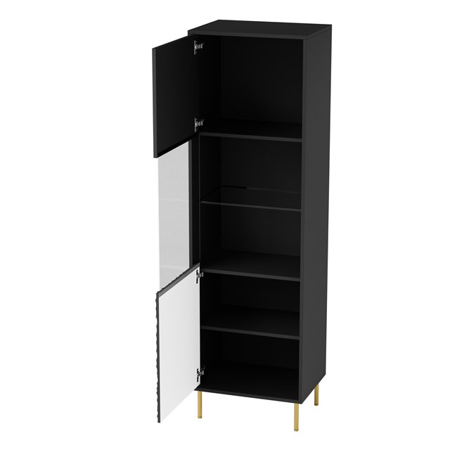 Витрина Haulet, цвета чёрный/золото, H185x55x41см