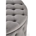 Ottoman with storage box Hunez, grey velvet, D70cm, H40cm