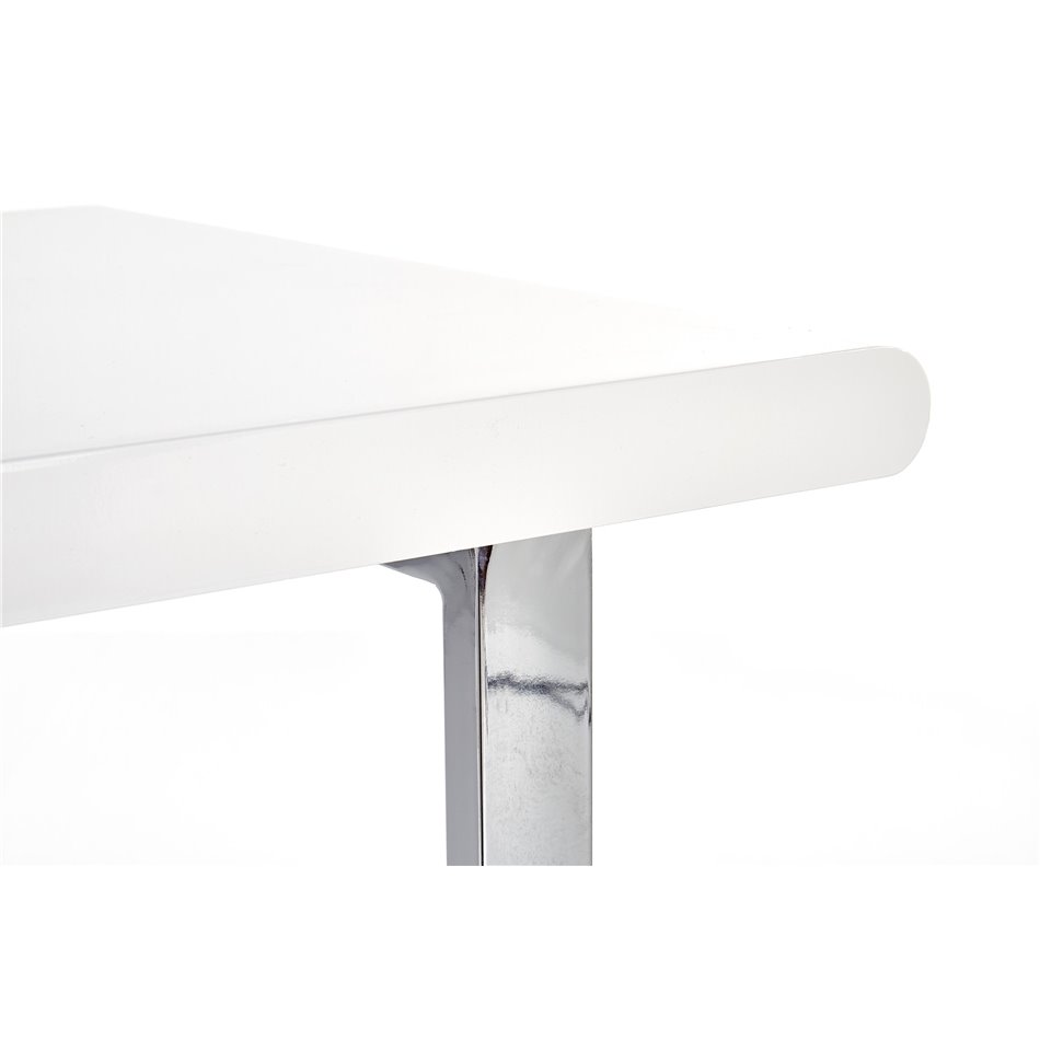 Desk Havellion, white/chrome, MDF/steel,  H76x120x55cm