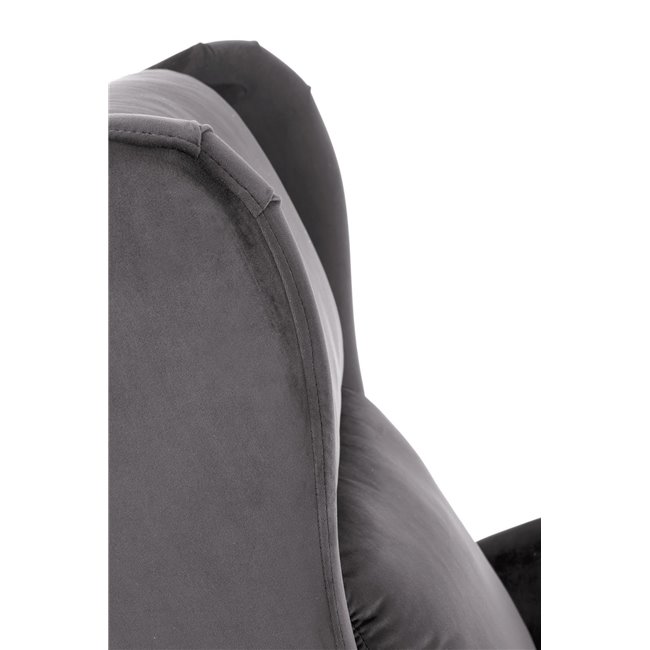 Reglaineris Haustin, pelēks samts, H107-83x75x92-160cm, sēdvirsma H45cm