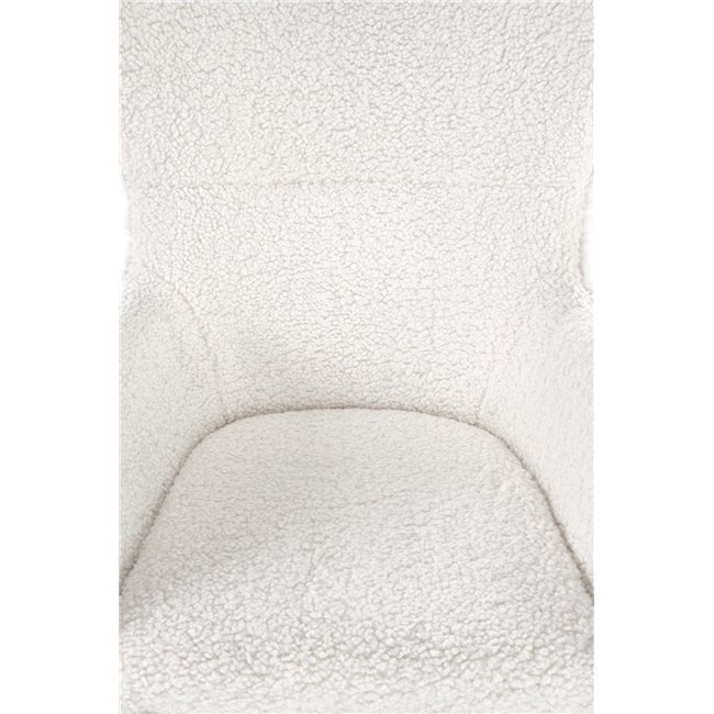 Rocking chair Hilberto, cream color boucle fabric, H78x77x67cm, seat H45cm