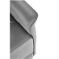 Electric recliner Hemiro, grey velvet, USB charging socket, W90-170x80cm, H92-108cm, seat H46cm