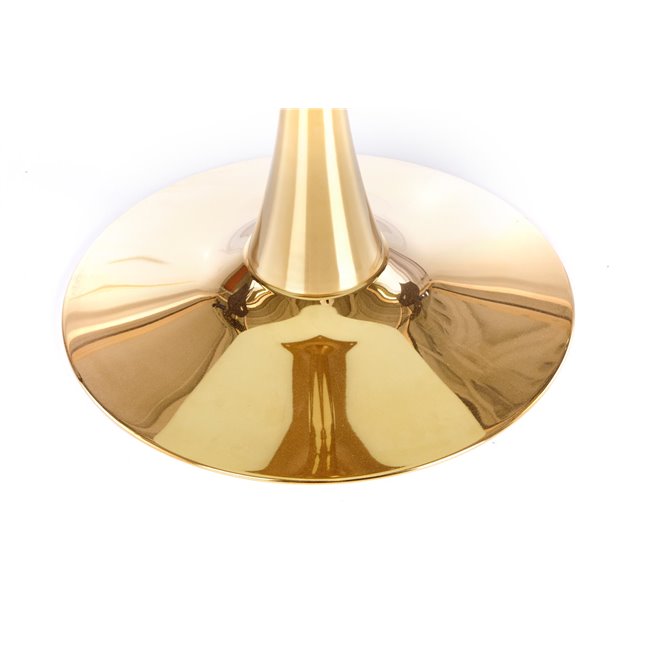 Стол Hasemiro, имитация белого мрамора/золото, стекло/сталь, D90см, H75см