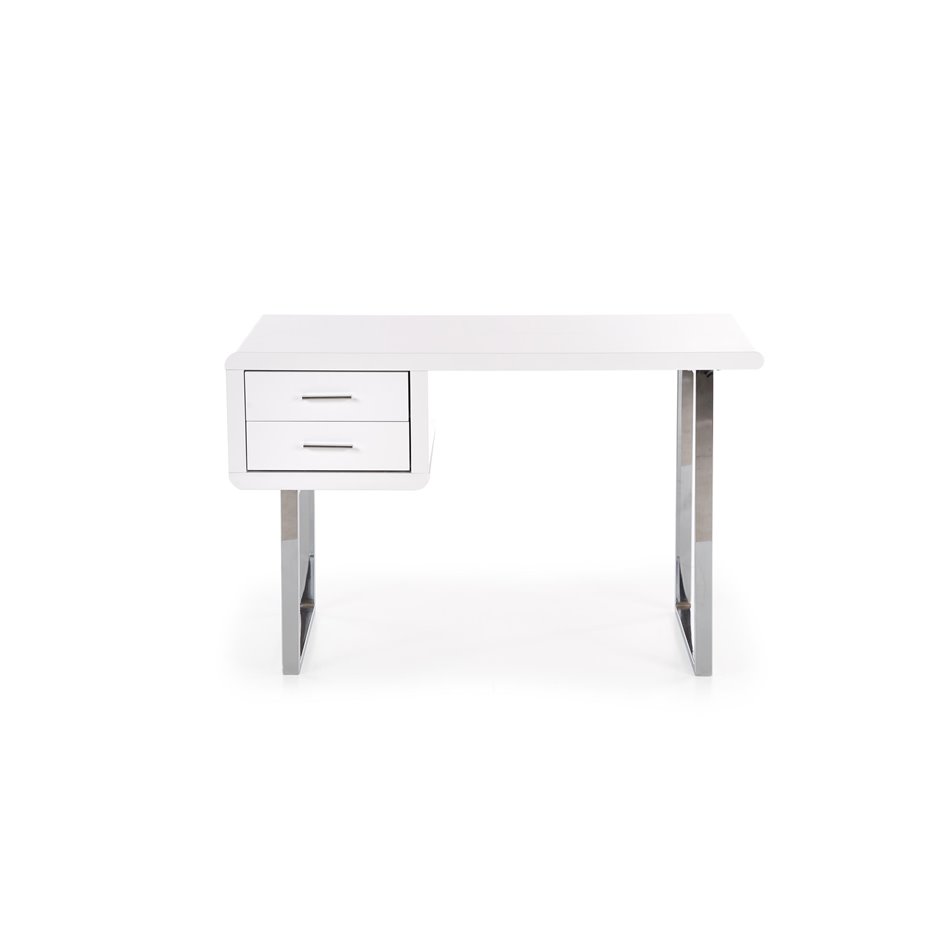 Desk Havellion, white/chrome, MDF/steel,  H76x120x55cm