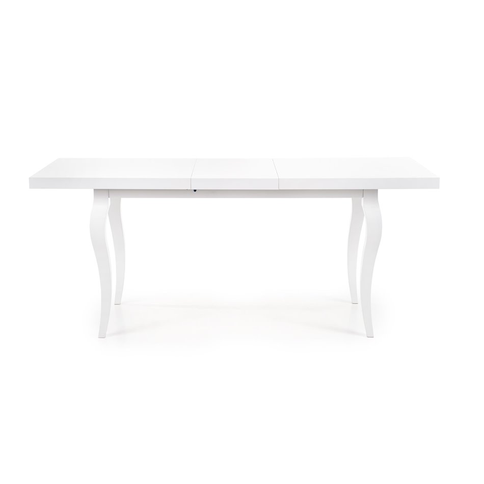 Dining table Hozarto 180, white, MDF/steel, W140-180x80cm, H75cm