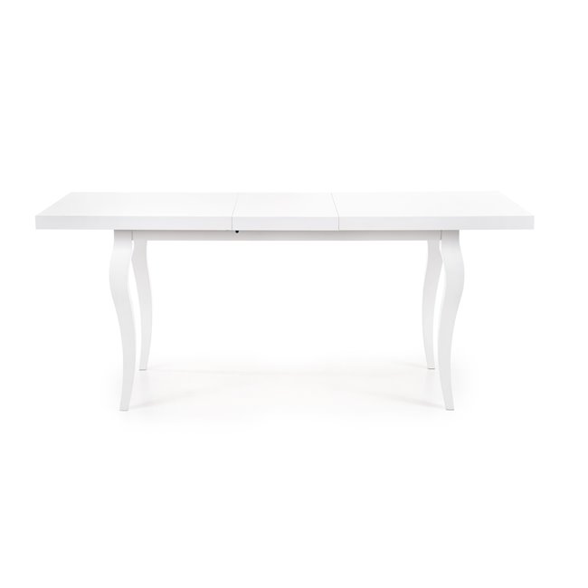Dining table Hozarto 180, white, MDF/steel, W140-180x80cm, H75cm