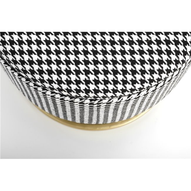 Bench with storage box Harmo, black/white/gold, H42x40x105cm