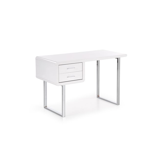 Desk Havellion, white/chrome, MDF/steel,  H76x120x55cm