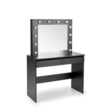 black dressing table with mirror and lights Sikaic Makeup Vanity LED Makeup Vanity with Mirror Charging Station Black Modern